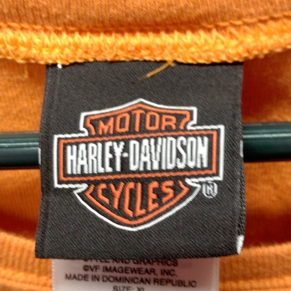 Harley Davidson Motorcycle women's size M orange T-shirt short sleeve - Picture 3 of 9